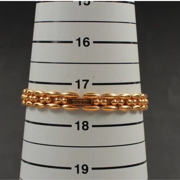 GUCCI Vintage RARE Watch 14 k Gold Plated with bezels SWISS MADE QUARTZ - Picture 8 of 9